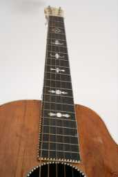 Kay Kraft Stomberg-Voisinet Venetian Model B 1930's w-vintage brown-chipboard case fretboard.jpg